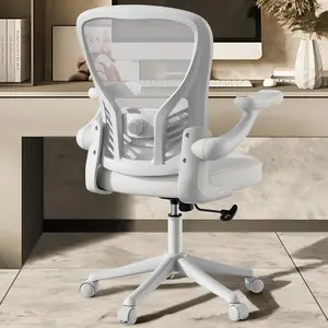 Computer Desk Chair, Ergonomic Office Desk Chairs with Mesh Back, Adjustable Lumbar Support, Height, 3D Flip-up Arms, Wheels, Rocking Function