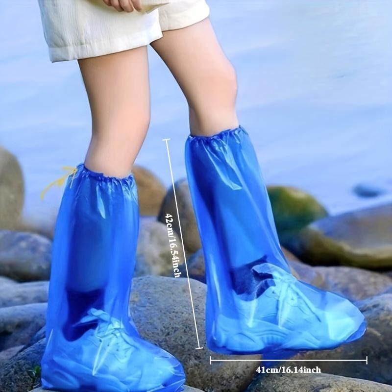 10-Pack Disposable Plastic Rain Boots, Waterproof Thickened Shoe Covers, Assorted Colors, Protective Footwear for Outdoor Use