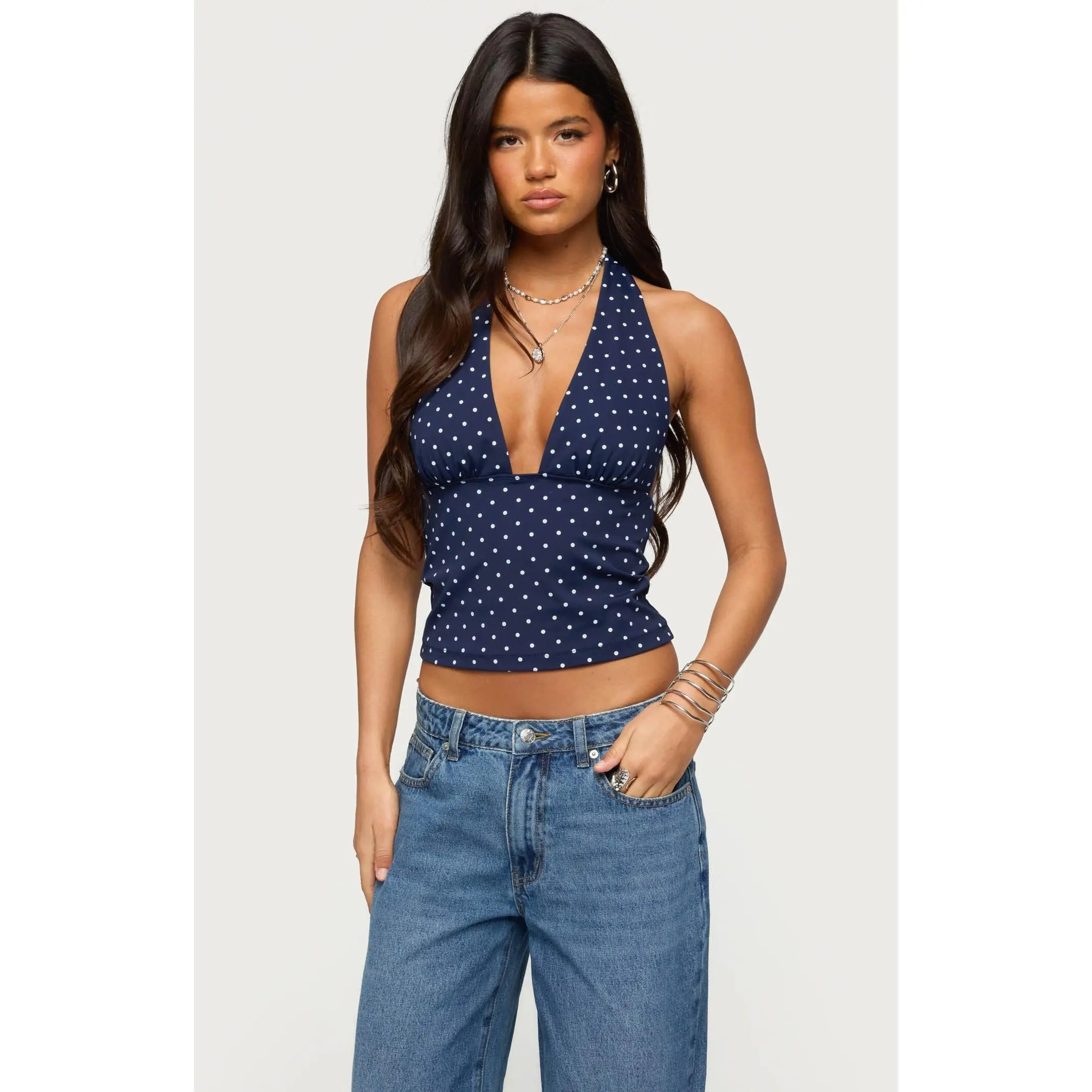 Edikted Women's Blaire Polka Dot Halter Top