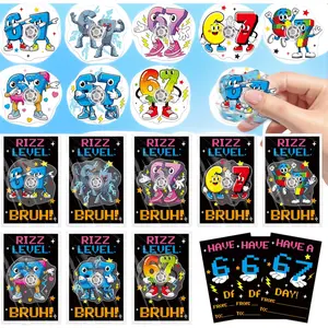 67 Brainrot Fidget Spinner - 24 Sets Acrylic Brainrot Mini Stress Relief Fidget Toys with Funny Cards, Summer Party Favor Gift Exchange for Kids Teens Adult ADHD Autism Classroom Prizes