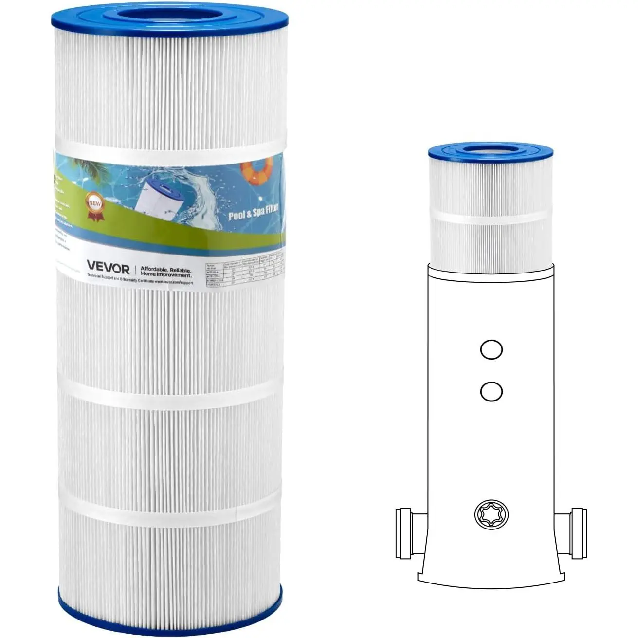 Spring new arrivals C1200 Pool Filter Cartridge Replacement for Hayward Star Clear Plus C1200, Replace Pleatco PA120, Hayward CX1200RE, Unicel C-8412, 120 sq.ft, L x OD:23 1/4" x8 15/16"