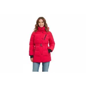 BCBGeneration Women's Belted Active Puffer Coat with Hood