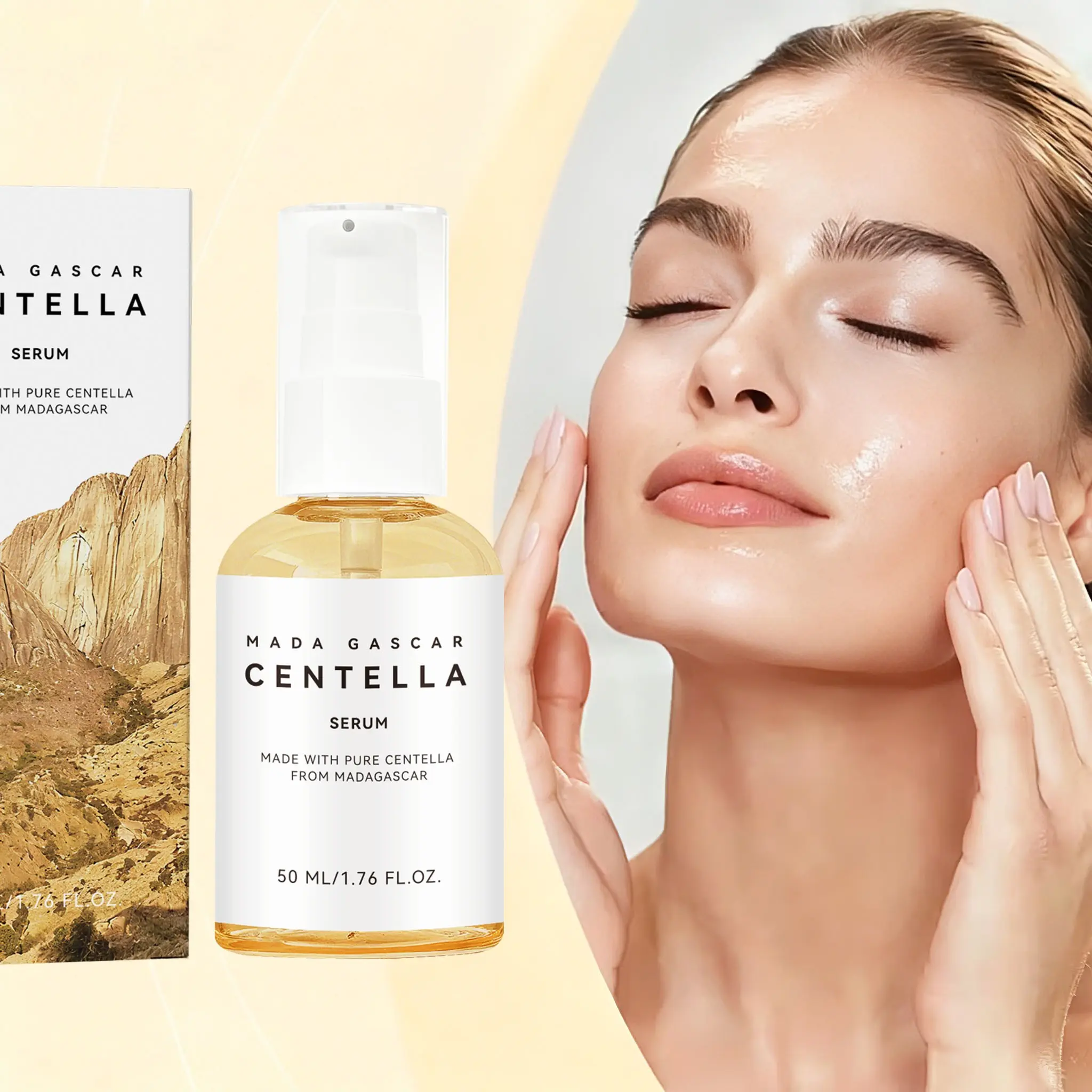 Madagascar Centella Poremizing Fresh Ampoule Centella Asiatica Extract 50ML, Quick Absorption, Brightening, Firming & Soothing, Calming Serum for Sensitive, Dry, Oily Skin, Serums