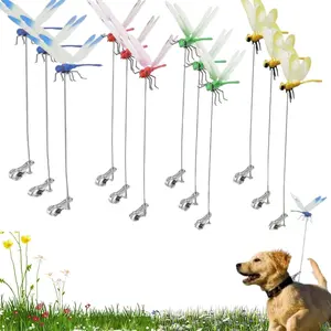 12PCS Dragonfly Clip Bug Repellent, Outdoor Dragonfly Rod Clip, 3D Artificial Fake Dragon Fly Clips, Multicolor Waterproof Dragonfly Hat Clips for Garden Stakes Decor, Garden Accessories