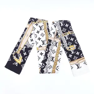 Pre-owned Louis Vuitton Silk Bag Accessories Black Twilly T10420708