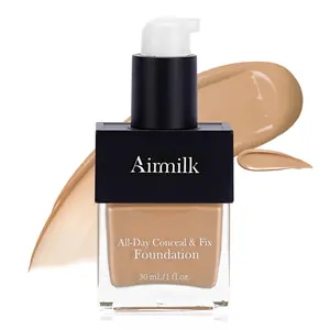 Airmilk Liquid Foundation Makeup With Salicylic Acid For Dry Combination to Oily Skin Types Medium Coverage Natural Matte Finish Light Neutral #02