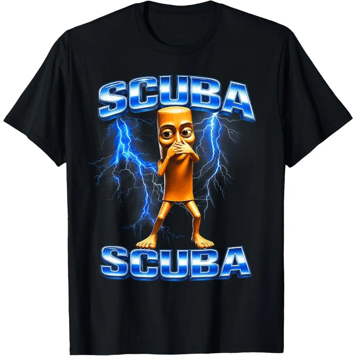 Scuba Dance Meme Print Cotton Round Neck Short-Sleeve Tops, Summer Sports & Outdoor Graphic Tees, Shortsleeve, Unisex
