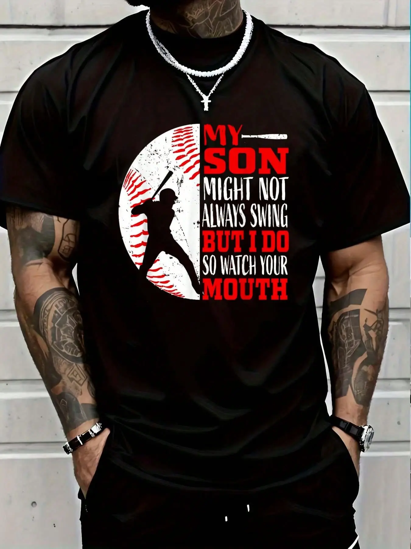 100% Cotton Funny Baseball Shirts Mom Dad Men Women Sayings Shirt T-Shirt Women's Men's Graphic Tee Crew Neck summer vacation Tops