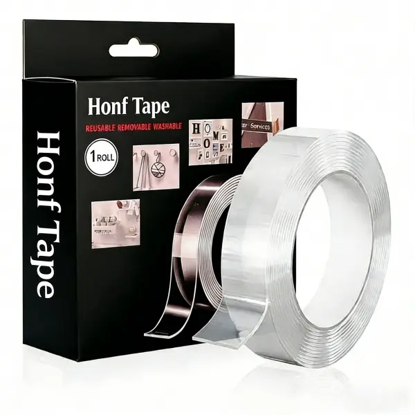Upgraded nano gel tape, washable, reusable, super sticky, easy to remove, suitable for use in the kitchen, bedroom, living room, and other scenarios