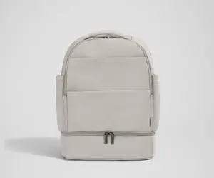 The Double Diaper Backpack in Cloud Gray
