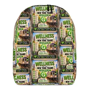 Wellness on the New York Trains Light Green Line Minimalist Backpack