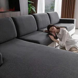 1pc Universal Elastic Sofa Seat Cover, Modern Anti-Slip Design, Reusable Living Room Couch Protector for L-Shaped and 1-4 Seater Sofas, Elastic Sofa Slipcover