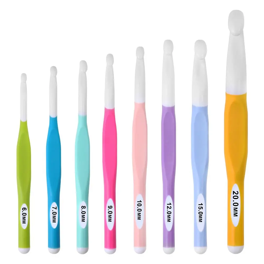 Ergonomic Soft Grip Crochet Hook Set for DIY Handmade Crafts, Colorful Knitting Needles for Home Use, Comfortable Crochet Supplies, Crochet Kit, Ergonomic Crochet Hooks