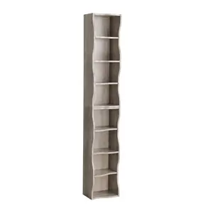 8-layer adjustable shelf ultra-thin bookshelf with a wavy border design, which is more aesthetically pleasing, is suitable for high and narrow, display and multi-functional bookshelves in home offices