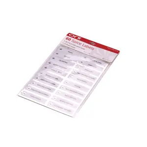 Orii Spice Labels, Rectangular Silver/White, 60 Labels