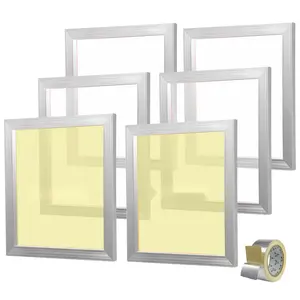 Screen Printing Kit For DIY T-Shirts: Six Aluminum Silk Screen Frames, 18x20 Inch, 160 Mesh Count, High-Tension Nylon Mesh, Sealing Tape, Squeegee, And Handy Starter Guide For Home Craft Projects