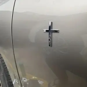 1pc 3D Cross Car Sticker Durable Metal Tail Logo Decoration for Cars Motorcycles & Electric Vehicles Universal Size Rear Tail Logo Sticker Enhances Visibility Style Personalizes Vehicles Smooth Metal Surface