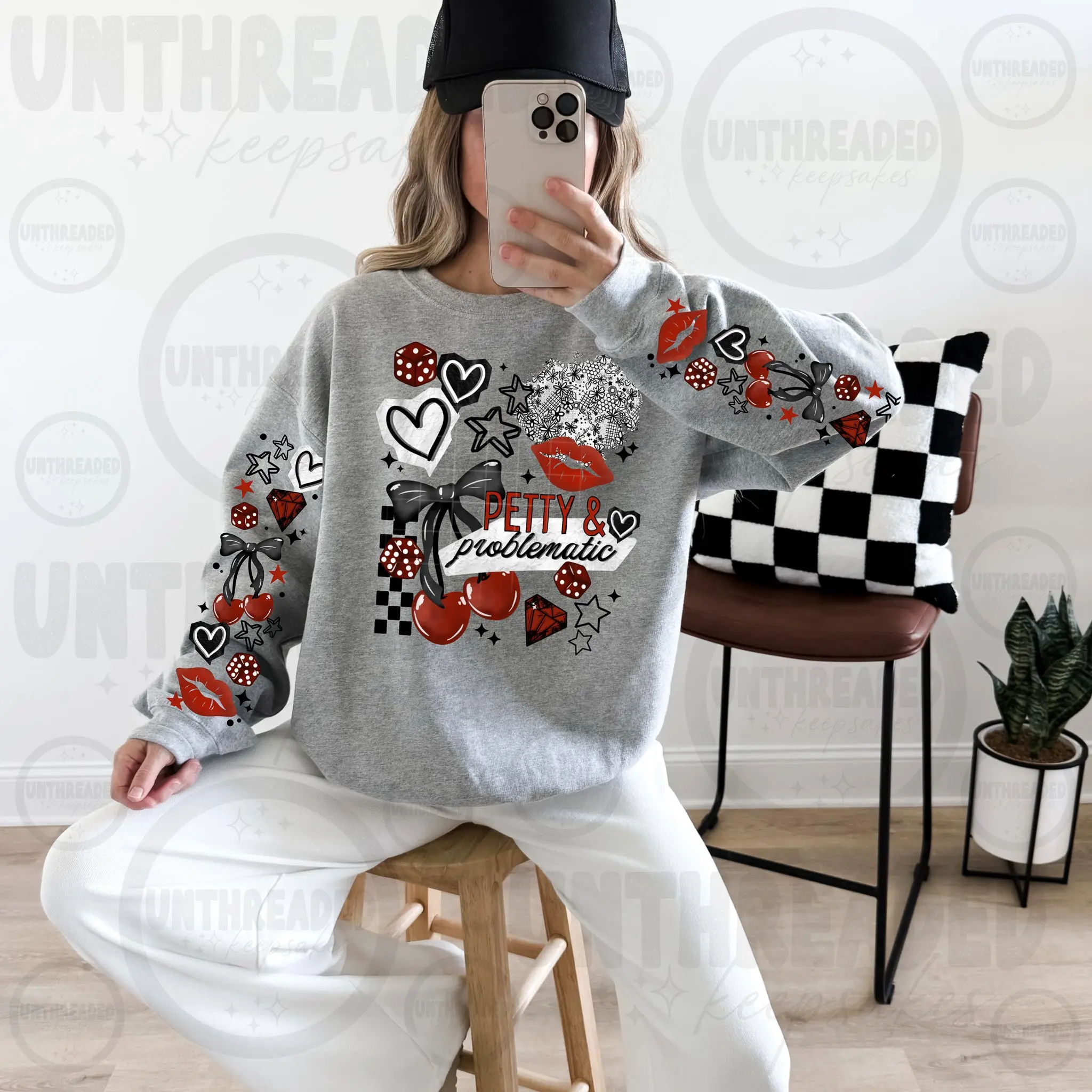 Petty & Problematic Graphic Sweatshirt | Bold Sassy Statement Crewneck
