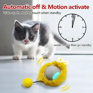 Interactive Cat Toys Ball with Super Driver, Motion Activate Electric Cat Toy Recommend on Wool Carpet (Robot)  cattoy toys kitty smart interactive cat toy ball motion activate
