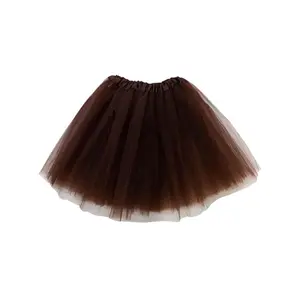 Brown Tutu Skirt for Women – 3-Layer Tulle Ballet Skirt for Costume, Dress-Up, Dance, & Cosplay