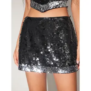 Cider Sequin Low Rise Contrasting Hem Mini Skirt SwimWeek