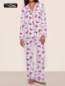 Christmas Pajamas Women's Christmas Pajama Set, Pjs, Pink Cozy Long Sleeve Top & Elastic Waist Pants, Fitted Winter Sleepwear, Perfect Holiday Gift, Gilmore Girl I smell snow, Mother daughter matching, Bookworm night, Coffee lover pajamas