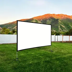 Portable HD Projection Screen 100/120 Inch - Foldable Wrinkle-Free Oxford Cloth Manual Home Theater Screen for Indoor & Outdoor Use, Backyard Movies, Camping, Media Display, Camping Entertainment, Landscape Compatible, Outdoor Movie Screen, 16:9