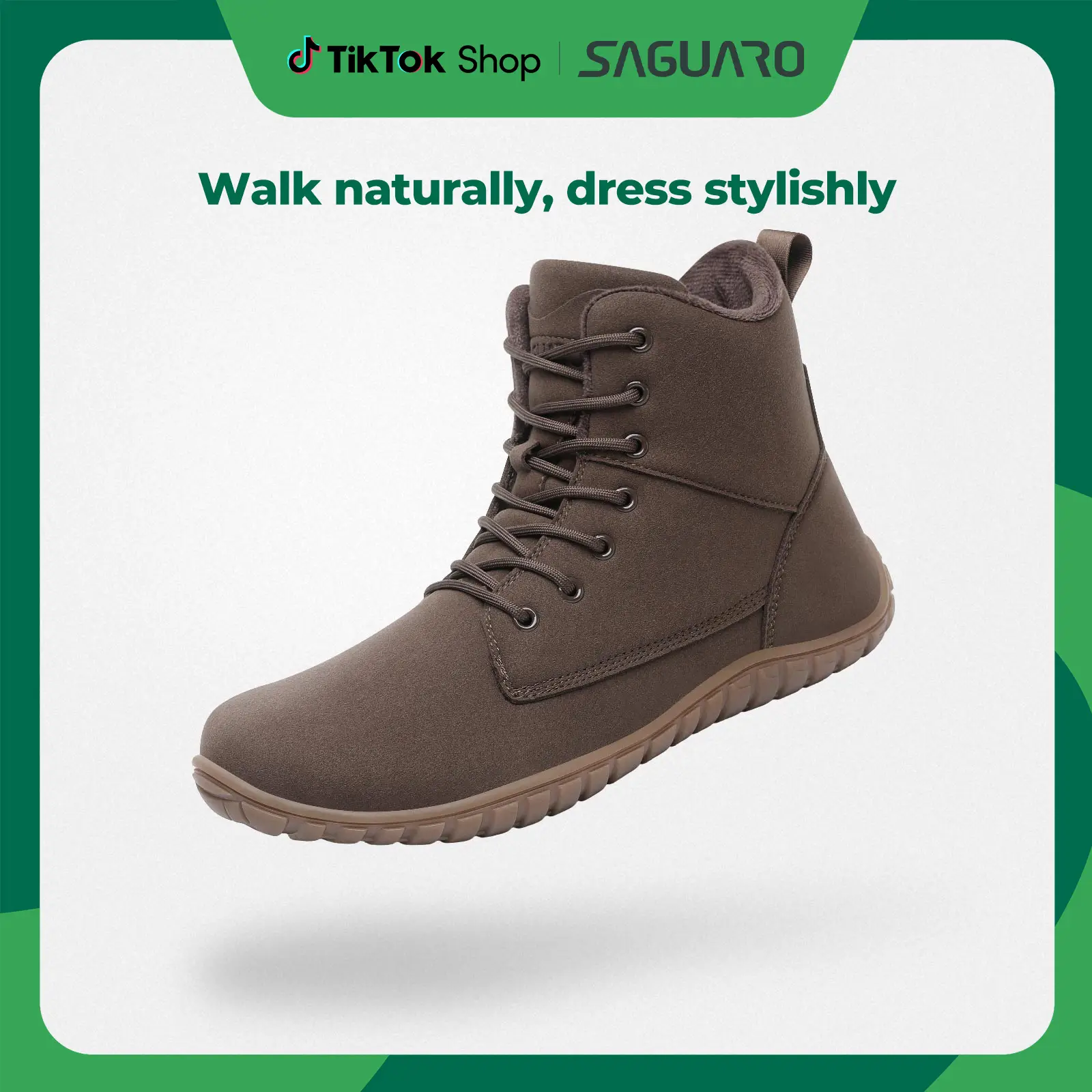 SAGUARO Ambition Ⅰ Winter Barefoot Boots Insulated Lining Minimalist Design with 6mm Sole and Wide Toe Box for Women and Men Walking Shoes Outdoorfun