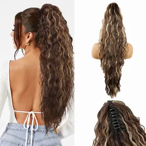 Ponytail Extension 28" Claw Clip Ponytail Extension for Women Long Curly Wavy Pony Tails Hair Extensions Fluffy Natural Looking Synthetic Clip in Ponytail Hairpiece for Daily Use