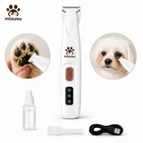 Mizusu Multifunctional Rechargeable Pet Grooming Kit - Cordless Quiet Grooming Tool with Built-in LED Light, Narrow Precision Trimmer for Sensitive Spots, Fully Waterproof & Hygienic Universal Paw & Tear Stain Trimmer for Dogs & Cats
