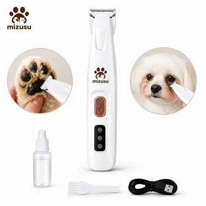 Rechargeable Pet Hair Trimmer Kit with LED Light, Cordless Quiet Dog Grooming Clippers, Waterproof Low Noise Pet Paw Shaver for Small Dogs & Cats
