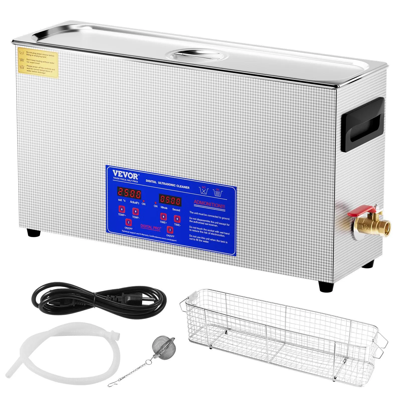 【FathersDayGift】VEVOR 10L Ultrasonic Cleaner,  , 300W Professional Ultra Sonic Cleaning Machine with Timer & Heater, 40kHz Digital Ultrasonic Cleaner with Basket