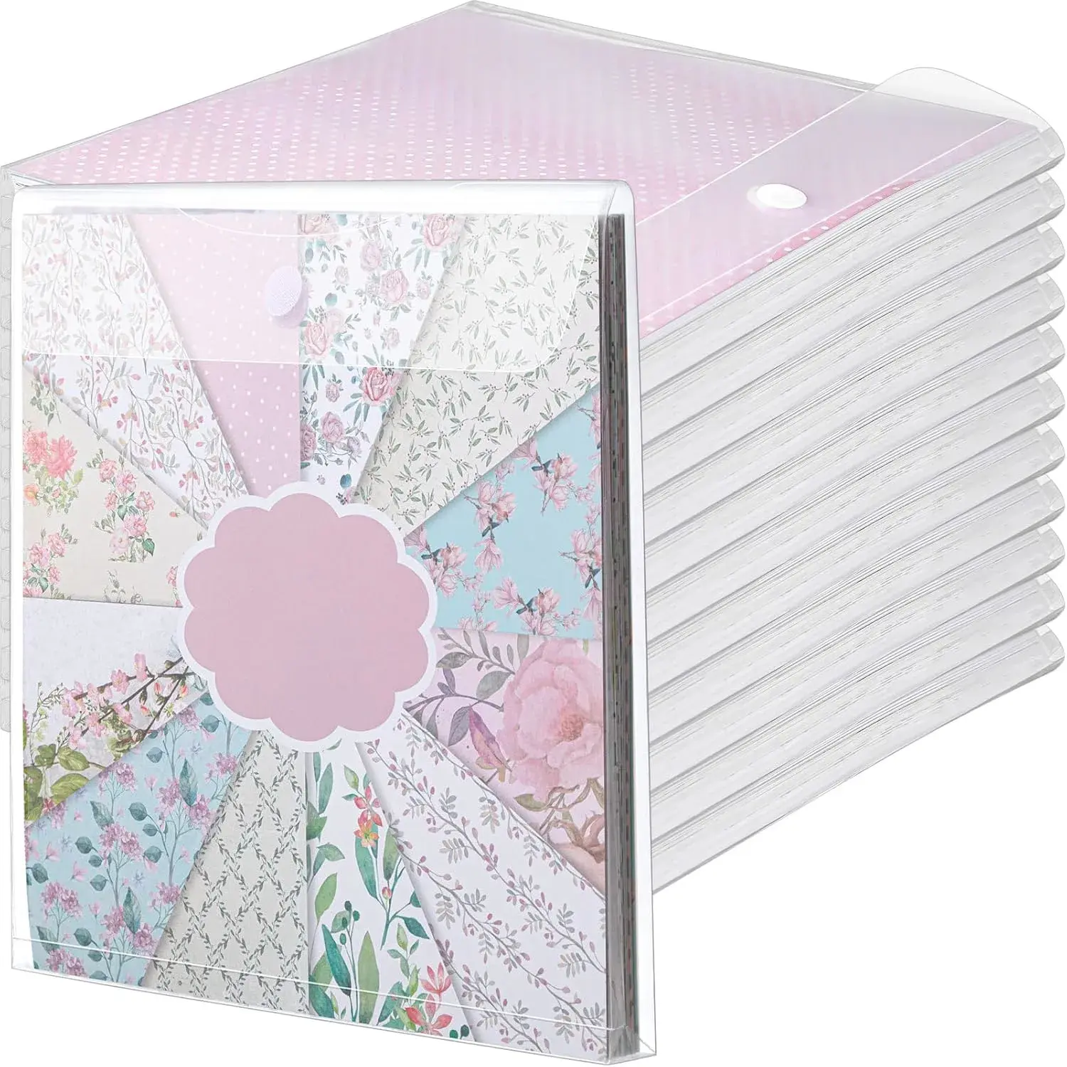 12 Pcs 12 x 12 Scrapbook Paper Storage Organizer Top Loading Plastic Craft Paper Holder Storage Organization for Holding Scrapbook Vinyl Files Photos, Clear