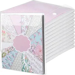 12 Pcs 12 x 12 Scrapbook Paper Storage Organizer Top Loading Plastic Craft Paper Holder Storage Organization for Holding Scrapbook Vinyl Files Photos, Clear