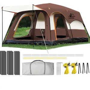 【Camping Essentials】12 Person Extra Large Outdoor Camping Tent Waterproof Instant Setup Oxford Polyester Lightweight Mesh Windows Double Doors Easy Pop Up Camping Accessories Tent for Camping Easter Mother's Day Father's Day Graduation Memorial Day Gift
