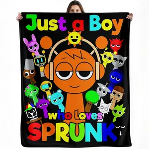 Just a Boy Who Loves Sprunk Cartoon Kids Throw Blanket