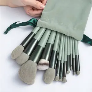 13-Piece Professional Makeup Brush Set: Foundation, Eyeshadow, Blush Brushes with Ergonomic Non-Slip Grip, Washable, Travel-Friendly, Precision Application with Pouch. Ideal for Studio & Daily Use.