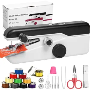 Sewing Machine, Mini Stitcher for Quick Repairs, 2-Speed, Battery/USB Powered, Home & Travel Clothes Mending Kit with Accessories, Beginner-Friendly