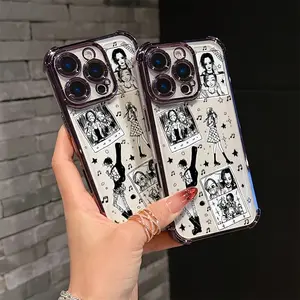 Fashionable Anime Nana Black And White Patterned Phone Case Compatible With For iPhone 17 16 15 14 13 12 11 Air Pro Max Plus, Shockproof Transparent Soft Back Cover. Protective Personalized Casing Protection Animal