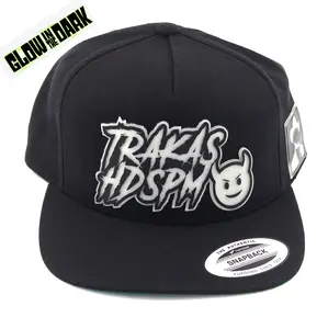 TRAKAS HDSPM Glow in the Dark Hat - Black Snapback with Graphic Design and Logo