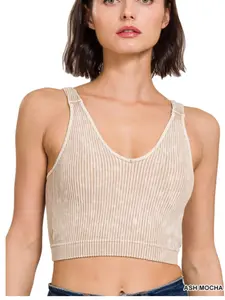 Ash Mocha S/M Zenana Women Sport Tank Top