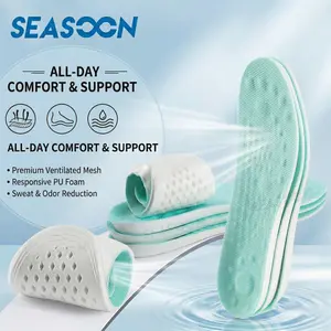 3 Pairs Breathable Pu Foam Soft Shoe Insole for Men&Women comfort Shoes Pad insoles daily replacement Orthopedic Feet Arch Support shoe Cushion Unisex Foot Care