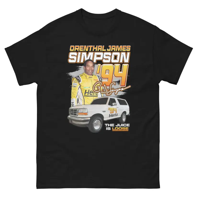 OJ Simpson 94 Shirt – Professional Racer Case Parody Tee, Dark Humor Pop Culture Unisex Retro Graphic T-Shirt