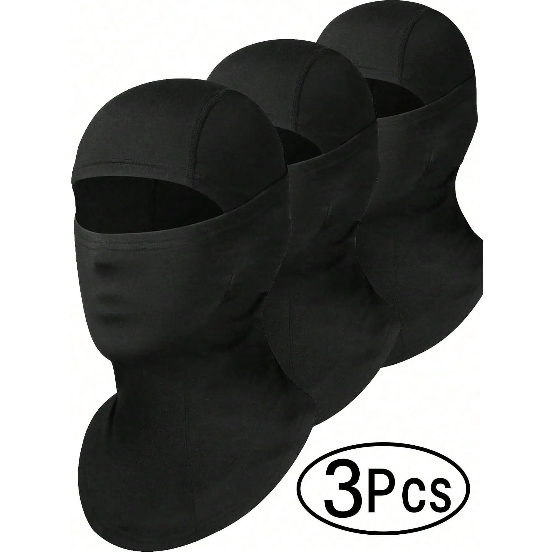 1/2/3pcs Breathable Black Balaclava Full Face Mask – Windproof Lightweight Ski Mask for Winter, Motorcycle, Outdoor Sports  Unisex Balaclava Face Mask, Suitable For Daily Use, Motorcycle Lining, Cycling, Skiing, Hiking