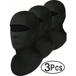 1/2/3pcs Breathable Black Balaclava Full Face Mask – Windproof Lightweight Ski Mask for Winter, Motorcycle, Outdoor Sports  Unisex Balaclava Face Mask, Suitable For Daily Use, Motorcycle Lining, Cycling, Skiing, Hiking