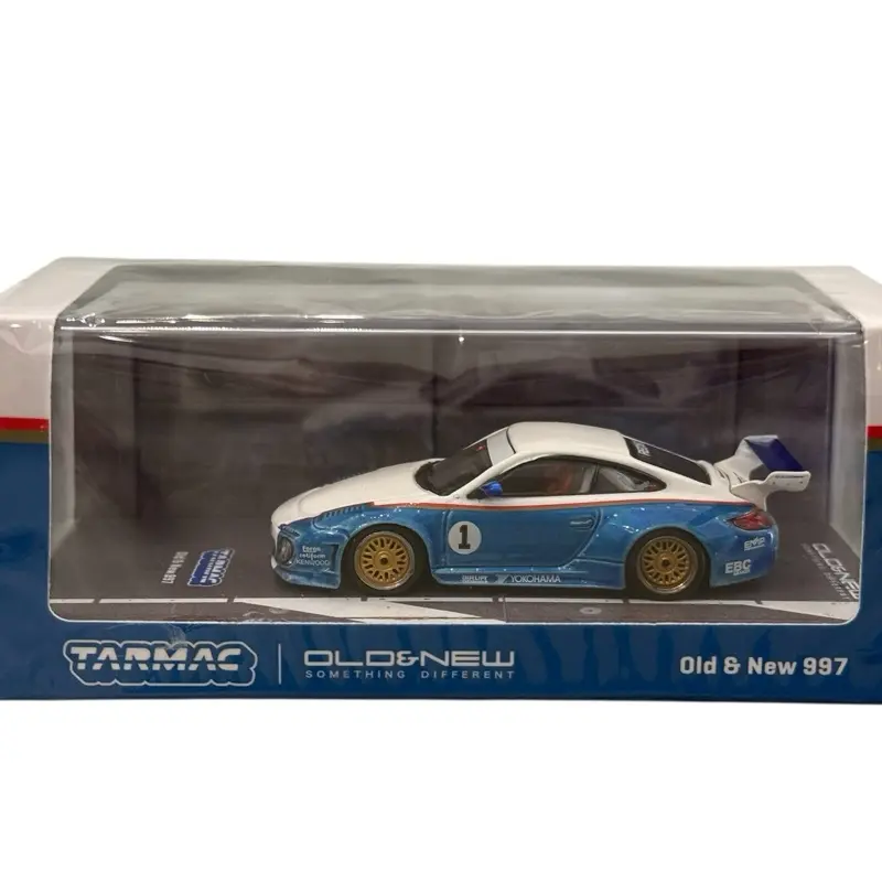 Tarmac Works Old & New PORSCHE 911 997 Rothmans 1/64 Scale Diecast Model Car Blue White Edition