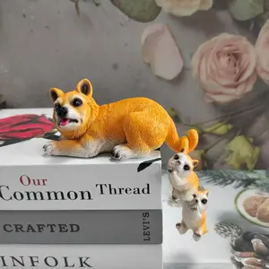 Resin Dog Statue, Mother Dog Holding Two Small Dogs, Animal Sculpture Ornament, Home Decor for Bedroom Living Room Desk Bookshelf Entryway