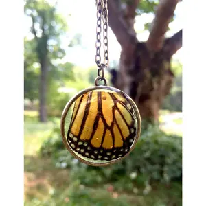 Real Monarch Butterfly Wing Necklace