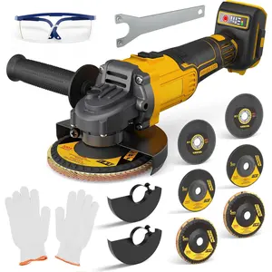 Cordless Angle Grinder 4-1/2" Compatible with DEWALT 20V Battery,3 Variable Speed Amoladora Angular Included 6 Discs,Electric Grinder Tool for Cutting, Grinding,Polishing and Rust Removal(Tool Only)