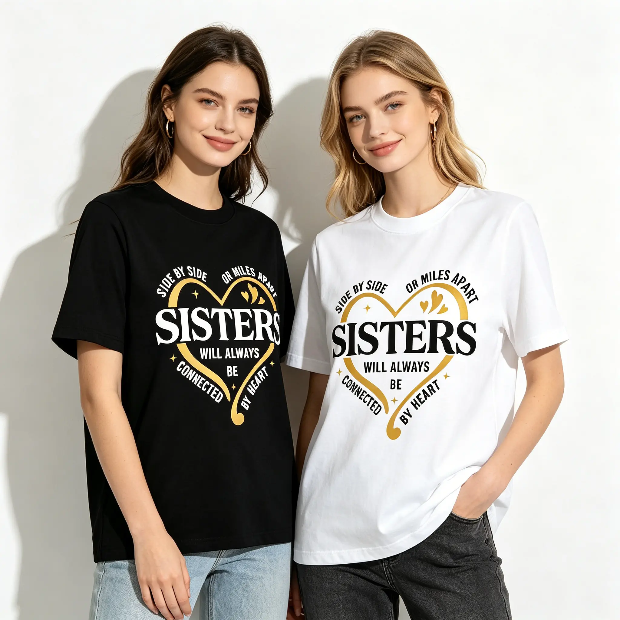 Side By Side Or Miles Apart Sisters T-Shirt, Sister Trip Shirt, Sister Vacation Matching Outfit, Weekend Trip Shirts For Sisters, Matching Sisters Shirt